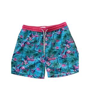 Public Record Mens Elastic Band Standard Fit Board swim Shorts Flamingo Sz XL